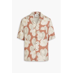 Floral-print crepe shirt