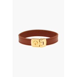 Leather and gold-tone bracelet