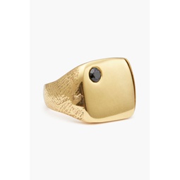Gold-plated onyx ring