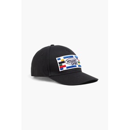 Appliqued cotton-twill baseball cap