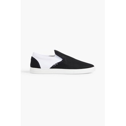 Zaho two-tone canvas slip-on sneakers