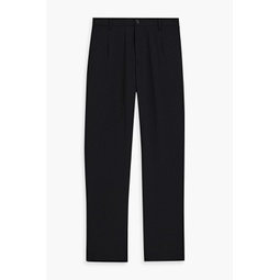 Tapered wool-blend pants