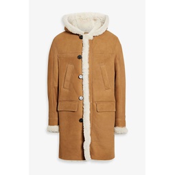 Shearling hooded coat