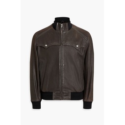 Blunt brushed-leather bomber jacket
