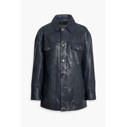 Sutton crinkled-leather jacket