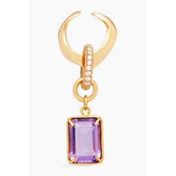 Gold-plated, amethyst and Siamite ear cuff