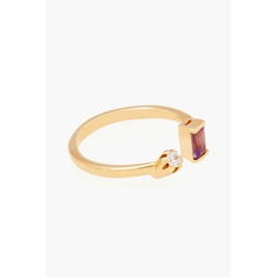 Gold-plated, amethyst and Siamite ring