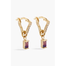 Gold-plated, amethyst and Siamite earrings