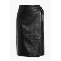 Joline leather wrap skirt