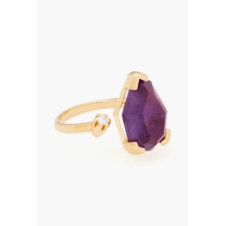 24-karat gold-plated, amethyst and Siamite ring