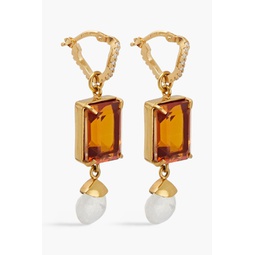 24-karat gold-plated multi-stone earrings