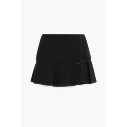 Skirt-effect fluted crepe shorts