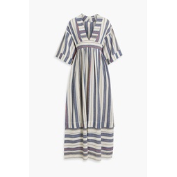 Ferrers striped cotton-blend gauze maxi dress
