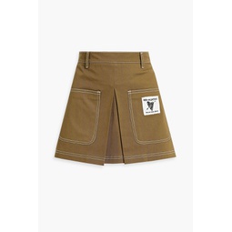 Skirt-effect cotton-blend twill shorts
