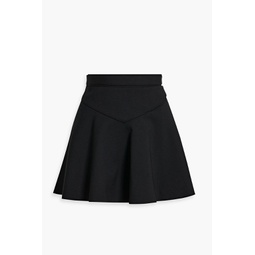 Flared crepe mini skirt