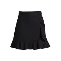 Ruffled drill mini skirt