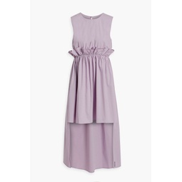 Asymmetric cotton-blend poplin dress