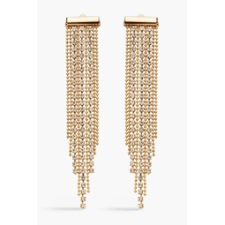 Fringed gold-tone crystal earrings