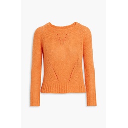 Brushed pointelle-knit sweater