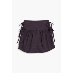 Omalia bow-detailed cotton-canvas mini skirt