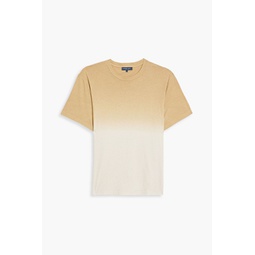 Dip-dyed cotton and linen-blend jersey T-shirt