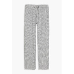 Pinstriped linen-blend drawstring pants
