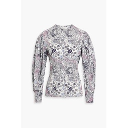 Unatil floral-print cotton-voile blouse
