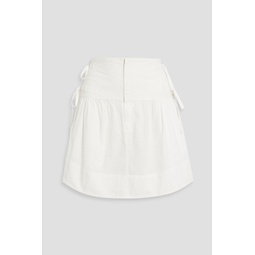 Omalia bow-detailed cotton-canvas mini skirt