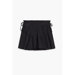 Ruffled cotton-blend crepon mini skirt