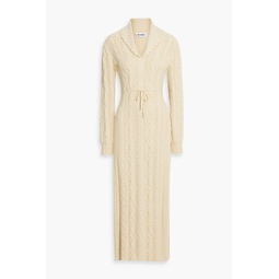 Lexie cable-knit cotton-blend midi dress