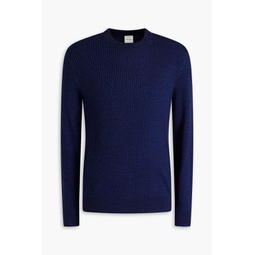 Melange cotton and merino wool-blend sweater