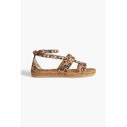 Denise embellished leopard-print suede espadrille sandals