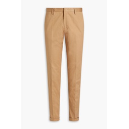 Slim-fit cotton-blend twill pants