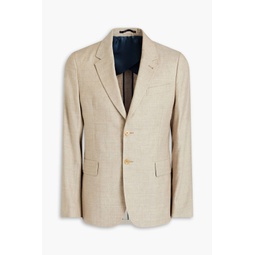 Slim-fit linen and wool-blend blazer