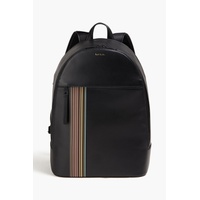 Striped leather backpack
