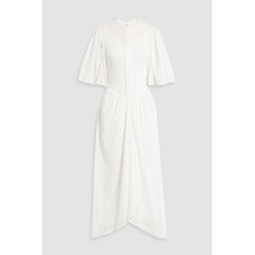 Turin crochet-trimmed broderie anglaise cotton midi dress