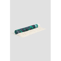Fringed paisley-print cotton beach towel