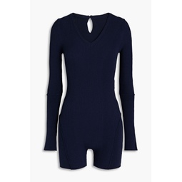 Cielo ribbed-knit playsuit