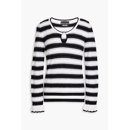 Striped cotton-blend sweater