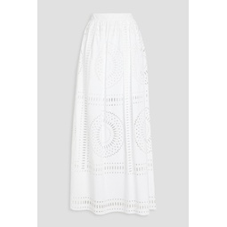 Broderie anglaise cotton-blend maxi skirt