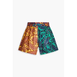 Paisley-print linen shorts