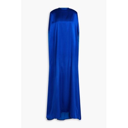 Cape-effect satin gown