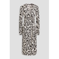Bogna wrap-effect printed Lyocell and wool-blend jersey dress
