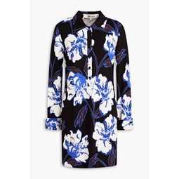 Alarica floral-print jersey mini shirt dress