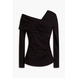 Dolores one-shoulder ruched jersey top