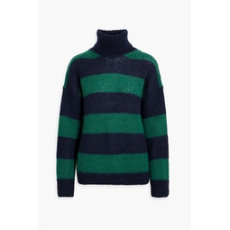 Elsie striped mohair-blend turtleneck sweater