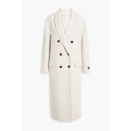 Double-breasted bead-embellished cashmere-felt coat