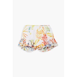 Amelie ruffled printed cotton-blend voile shorts