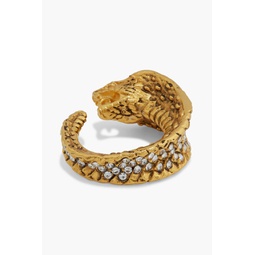Gold-tone crystal ring