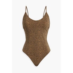 Leopard-print stretch-cotton jersey bodysuit